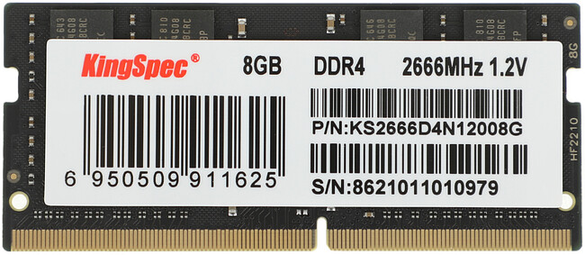 Оперативная память Kingspec SO-DIMM DDR4 DIMM 8Gb (KS2666D4N12008G)