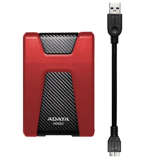 Внешний накопитель A-Data 2Tb AHD650-2TU31-CRD HD650 красный