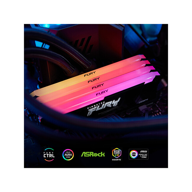 Оперативная память Kingston Fury Beast Black RGB XMP 16GB DDR4 (KF432C16BB2A/16)