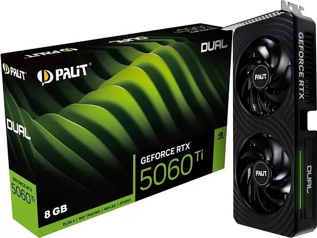 Видеокарта Palit GeForce RTX 5060 Ti Dual 8GB GDDR7 (NE7506T019P1-GB2062D)