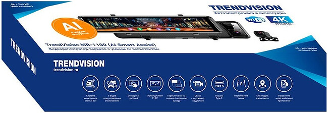 Автомобильный видеорегистратор Trendvision MR-1100 черный