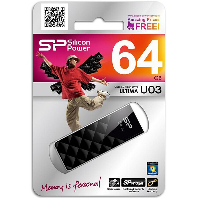 USB Flash-накопитель Silicon-Power Ultima U03 64GB Black (SP064GBUF2U03V1K)