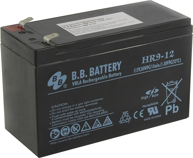 Аккумулятор для ИБП B.B. Battery 12В/8 Ач (HR 9-12)