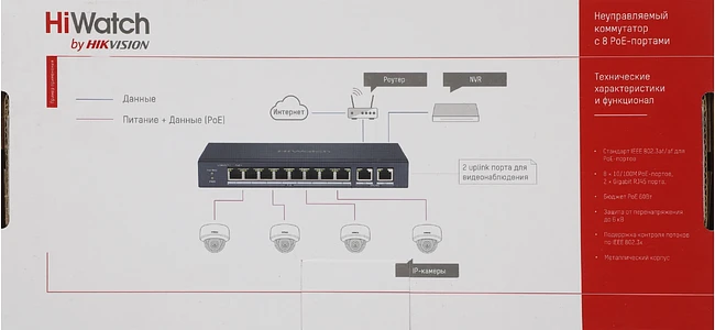 Коммутатор HiWatch DS-S1008P
