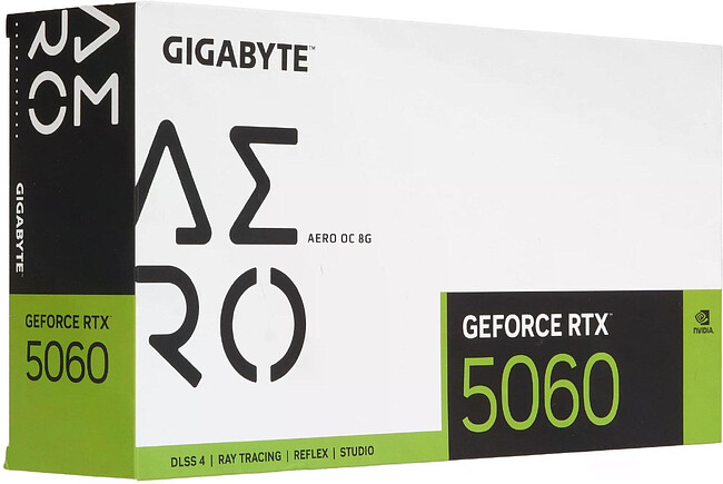 Видеокарта GigaByte GeForce RTX 5060 Aero OC 8G GDDR7 (GV-N5060AERO OC-8GD)