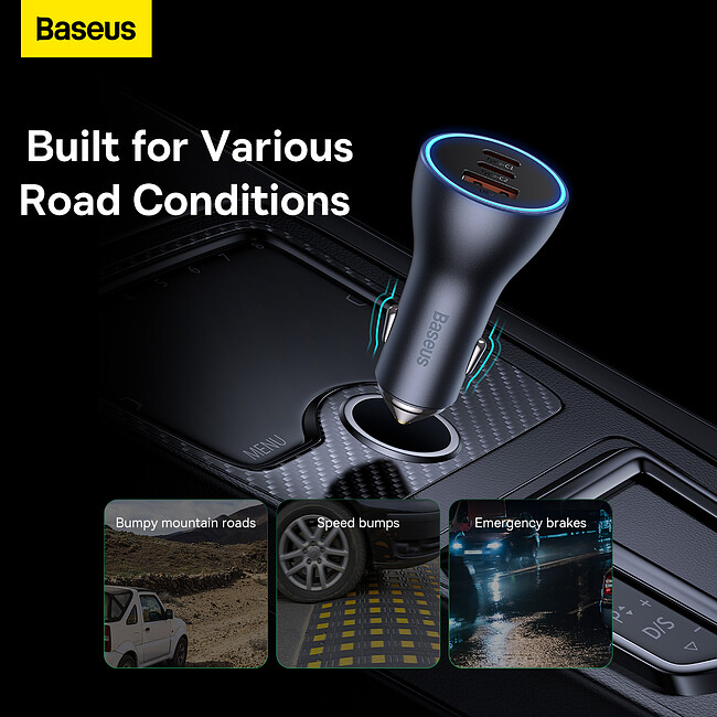 Автомобильное зарядное Baseus CGJP010013 Dark Gray