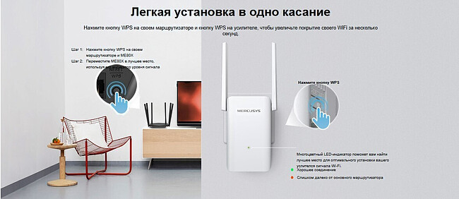 Усилитель Wi-Fi Mercusys ME80X