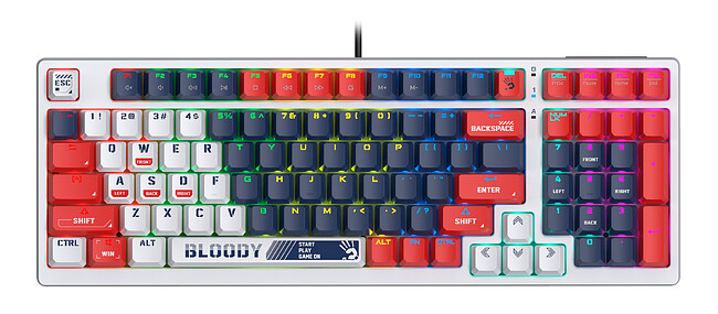 Клавиатура A4Tech Bloody S98 синий/белый (SPORTS NAVY)