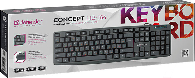 Клавиатура Defender Concept HB-164 черный (45164)