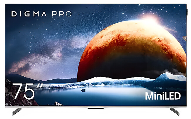 Телевизор Digma Pro 75Q серебристый