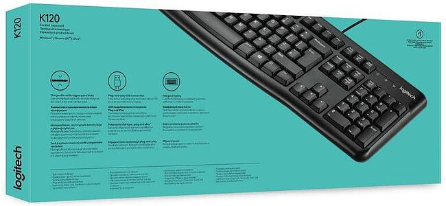 Клавиатура Logitech Keyboard K120 черный (920-002506)
