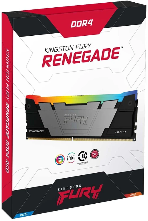 Оперативная память Kingston Fury Renegade Black 16GB DDR4 RGB XMP (KF446C19RB2AK2/16)