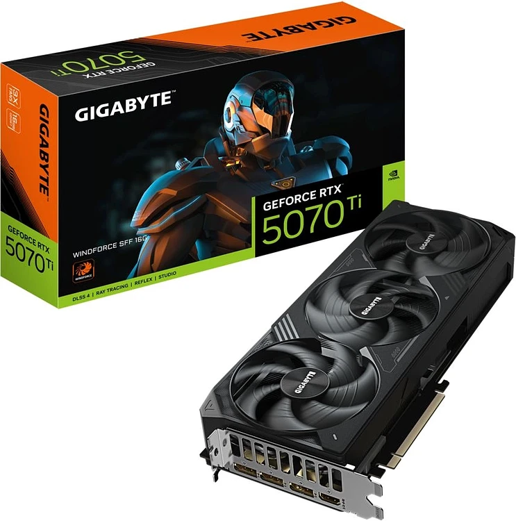 Видеокарта Gigabyte GeForce RTX 5070 Ti Windforce SFF 16G GDDR7 (GV-N507TWF3-16GD)