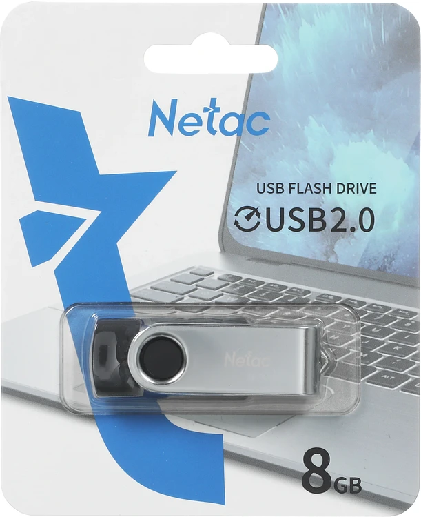 USB Flash-накопитель Netac U505 8GB (NT03U505N-008G-20BK) черный/серебристый