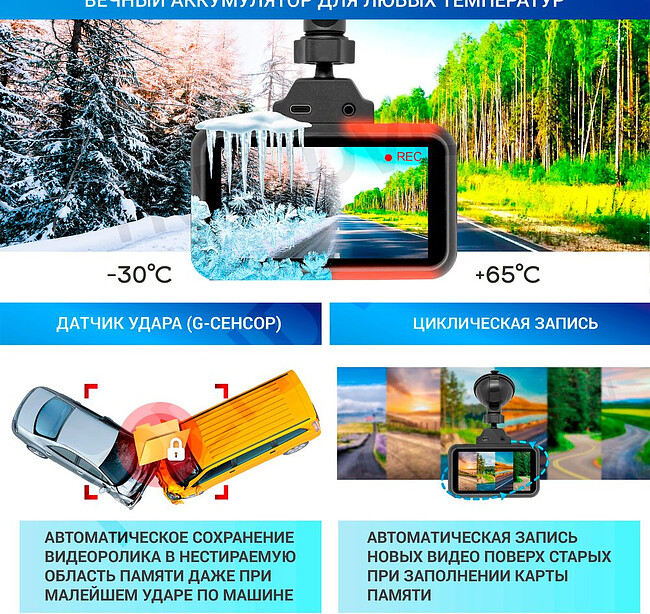 Автомобильный видеорегистратор TrendVision Hybrid Signature Real 4K черный