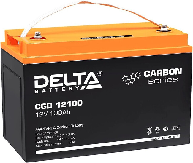 Аккумулятор для ИБП Delta CGD 12100 12В 100Ач Аккумулятор для ИБП Delta CGD 12100 12В 100Ач