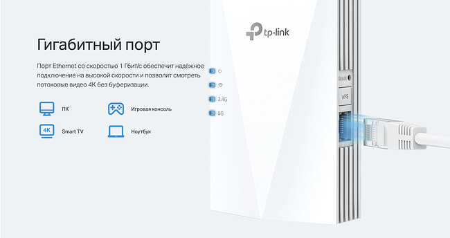 Усилитель Wi-Fi TP-Link RE600X (AX1800)