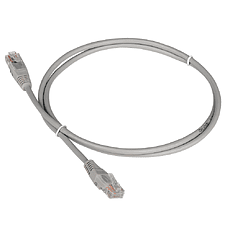 Патч-корд TWT (TWT-45-45-1.5-GY) UTP кат.5e. с заливными колпачками. 1.5 м. серый