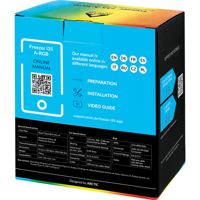 Кулер для процессора Arctic Freezer i35 A-RGB (ACFRE00104A)