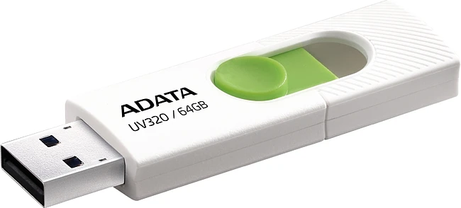 USB Flash-накопитель A-Data AUV320-64G-RWHGN 64GB белый/зеленый