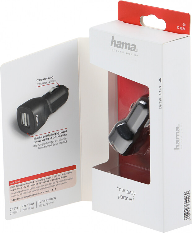 Автомобильное зарядное Hama H-1401660 черный (00173624)