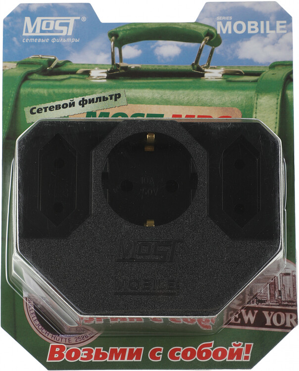 Сетевой фильтр Most MRG 3 розетки коробка черный