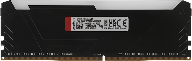 Оперативная память Kingston Fury Beast RGB 4x16GB DDR4 Black (KF432C16BB2AK4/64)