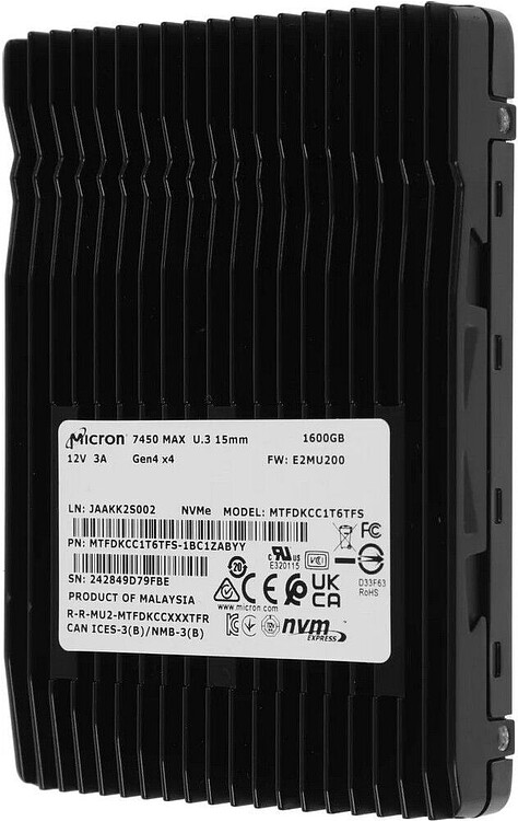 SSD диск Micron 7450 Max 1.6TB (MTFDKCC1T6TFS-1BC1ZABYY)