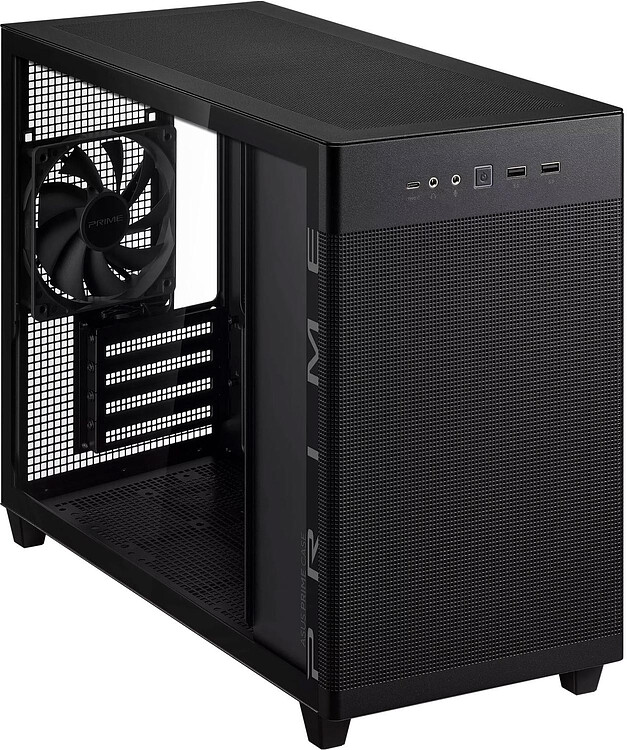 Корпус ASUS PRIME AP201 Tempered Glass mATX без БП Black (90DC00G0-B39010)