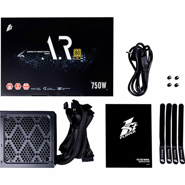 Блок питания 1stPlayer PS-750AR 750W черный (AR-GLD-750-BK-EU)