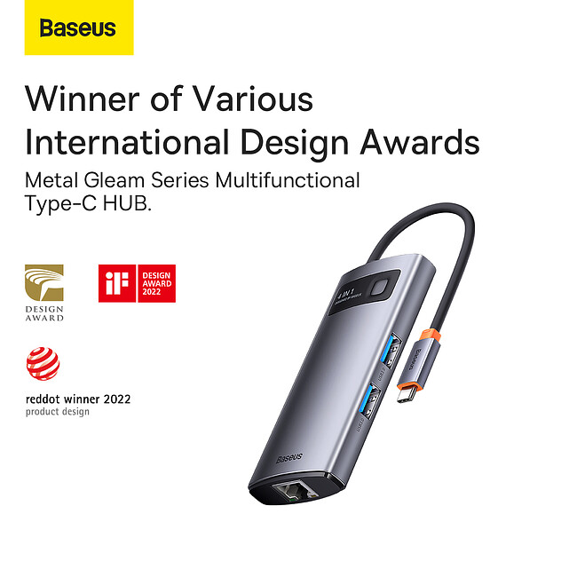 Док-станция Baseus Metal Gleam Series 4-in-1 (WKWG070113)