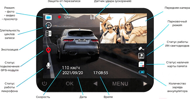 Автомобильный видеорегистратор TrendVision Proof PRO черный