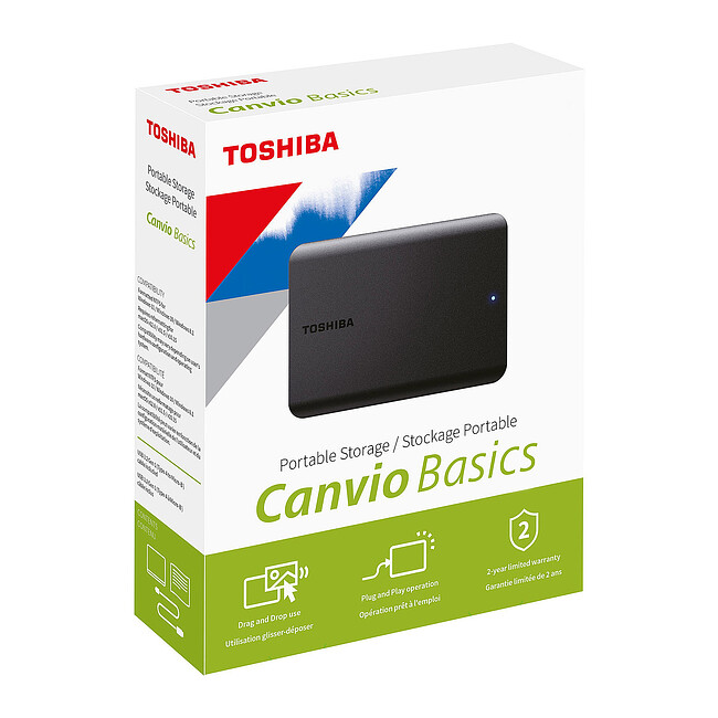 Внешний накопитель Toshiba Canvio Basics 2 TB 2,5'' USB 3.2 черный (HDTB520EK3AA)