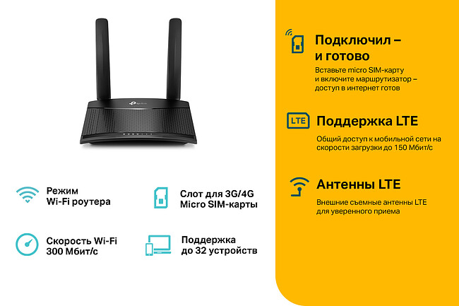Беспроводной маршрутизатор TP-Link (TL-MR100)
