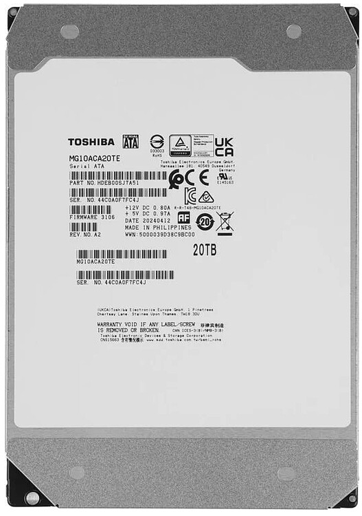 Жесткий диск Toshiba MG10 20TB Bulk (MD10ACA20TC) Жесткий диск Toshiba MG10 20TB Bulk (MD10ACA20TC)