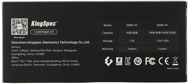 Оперативная память Kingspec 4Gb DDR3 (KS1600D3P15008G)