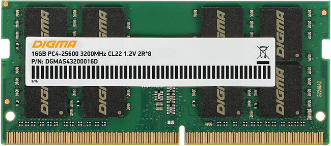 Оперативная память Digma DDR4 16Gb 3200MHz (DGMAS43200016D)