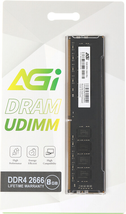Оперативная память AGI 8GB DDR4 DIMM PC4-21300 Bulk (AGI266608UD138)