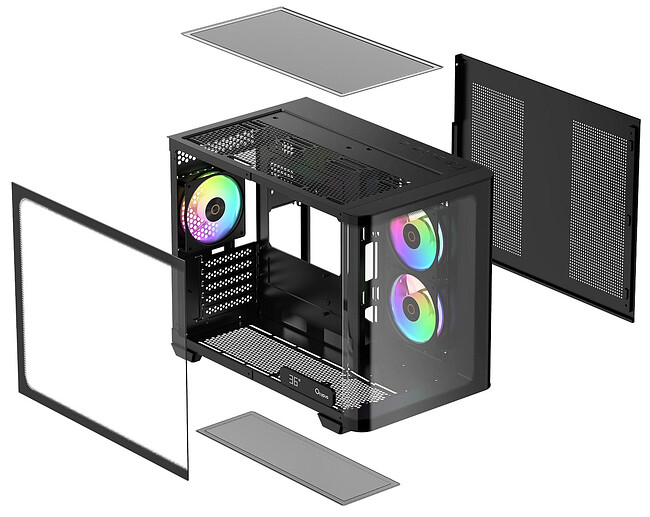 Корпус Ocypus Iota C50 BK Curve ARGB Digital mATX без БП (Iota-C50-BKD300CD-GL)