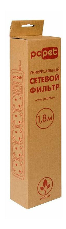 Сетевой фильтр PC Pet AP01006-5-BK черный
