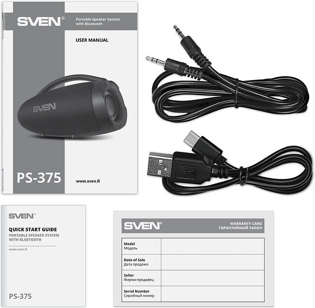 Портативная колонка Sven PS-375 Black (SV-023027)