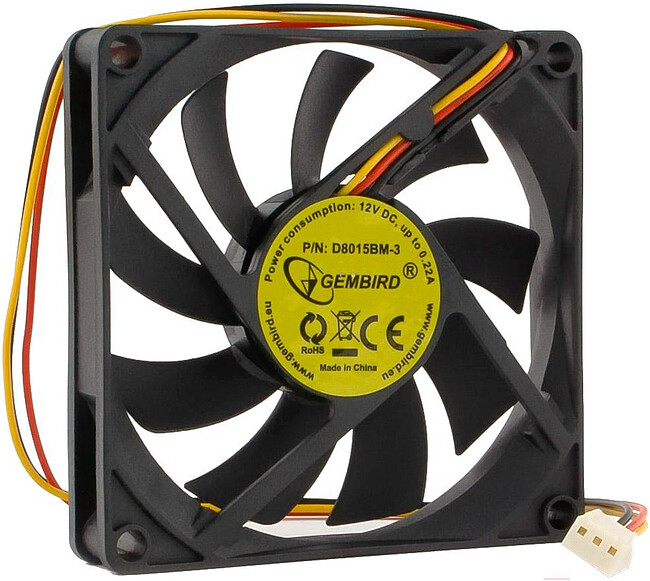Кулер для корпуса Gembird D8015BM-3