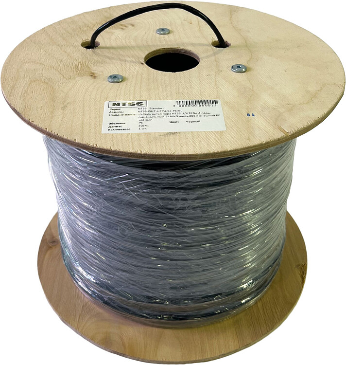 Кабель информационный NTSS NTSS-OUT-UTP4-5Е-PE-BL черный
