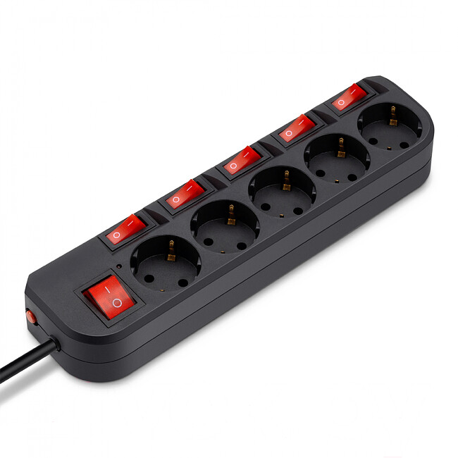 Сетевой фильтр Buro 500SH-5-SW-B черный