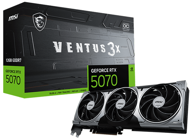 Видеокарта MSI GeForce RTX 5070 Ventus 3X OC 12GB GDDR7