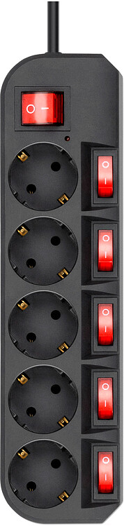 Сетевой фильтр Buro 500SH-5-SW-B черный