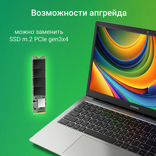 Ноутбук Digma EVE P4850 8/256Gb Dark Grey (DN14N5-8CXW01)