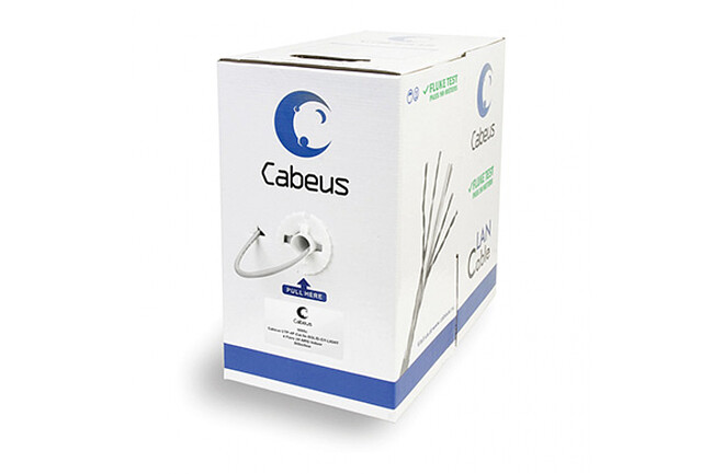 Кабель витая пара Cabeus UTP-4P-Cat.5e-SOLID-GY-LIGHT серый