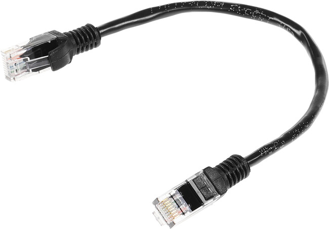 Патч-корд Cablexpert PP12-0.25M/BK Black 0.25 м