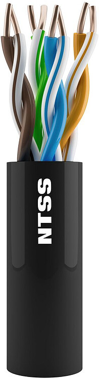 Кабель информационный NTSS NTSS-OUT-UTP4-5Е-PE-BL черный